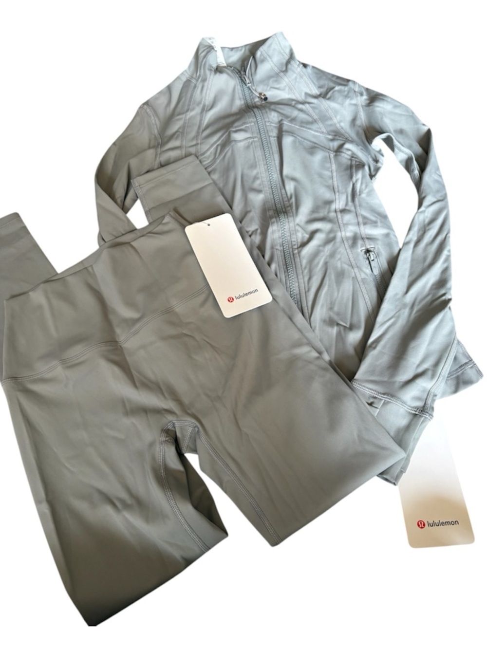 lululemon athletica Light Gray Leggings & Jacket Set